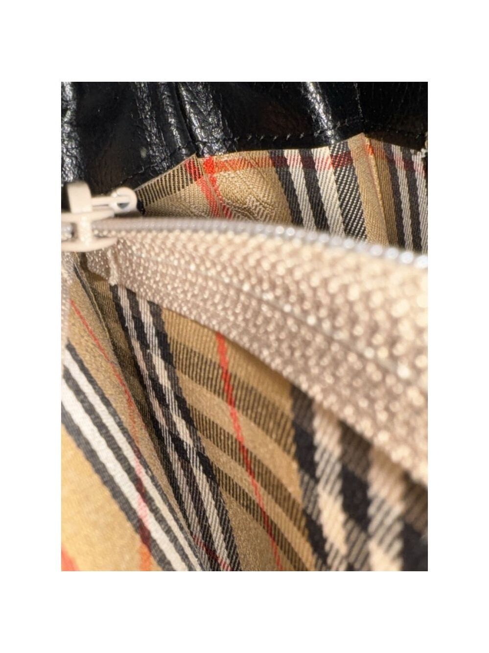 Burberry Leather Top Handle Satchel Bag With Nova Check Lining with COA - Picture 11 of 16
